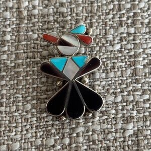 Vintage Zuni Thunderbird Brooch/Pendant